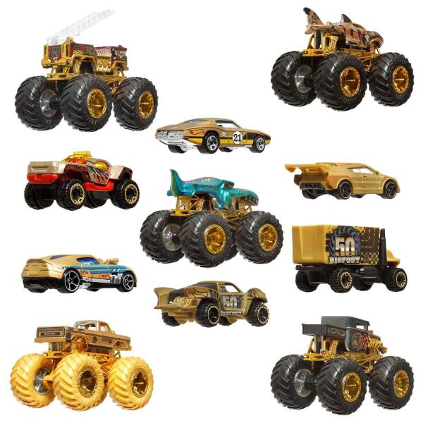HOTWEELS MONSTER TRUCKS BİGFOOT TROPHY ŞAMPİYONLARI ARABA VE KAMYONLAR