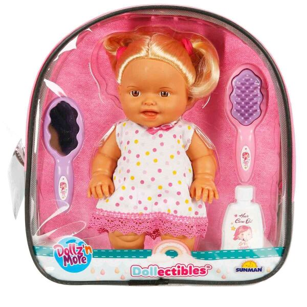 SUNMAN BEBEK SET NİL SAÇLI AKS. 23 CM SIRT ÇANTALI