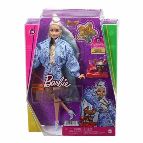 BARBİE EXTRA MAVİ TAKIMLI BEBEK