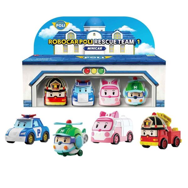POLI CAR MINI KASABANIN KURTARMA ARAÇLARI 4LU SET