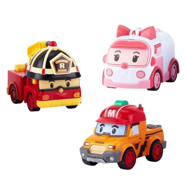 POLI CAR GOGO CITY SERİSİ AMBER-ROY-MARK OYUN SETİ