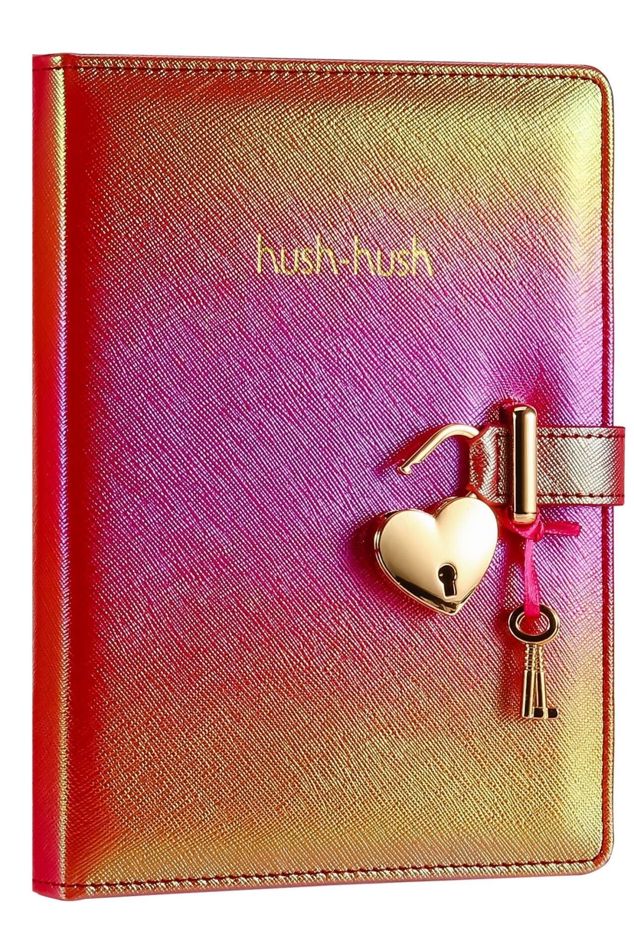 VİCTORIA'S JOURNALS HUSH HUSH KİLİTLİ METALİK DEFTER KUTULU KIRMIZI ÇİZGİLİ