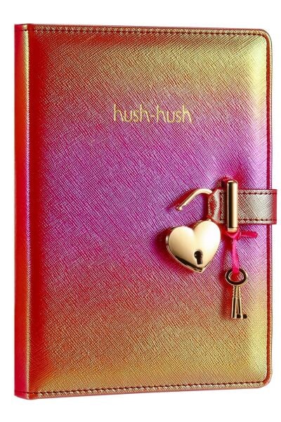VİCTORIA'S JOURNALS HUSH HUSH KİLİTLİ METALİK DEFTER KUTULU KIRMIZI ÇİZGİLİ