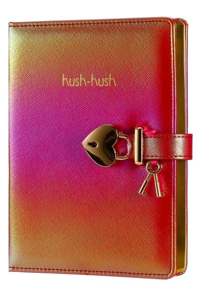 VİCTORIA'S JOURNALS HUSH HUSH KİLİTLİ METALİK DEFTER KUTULU KIRMIZI ÇİZGİLİ