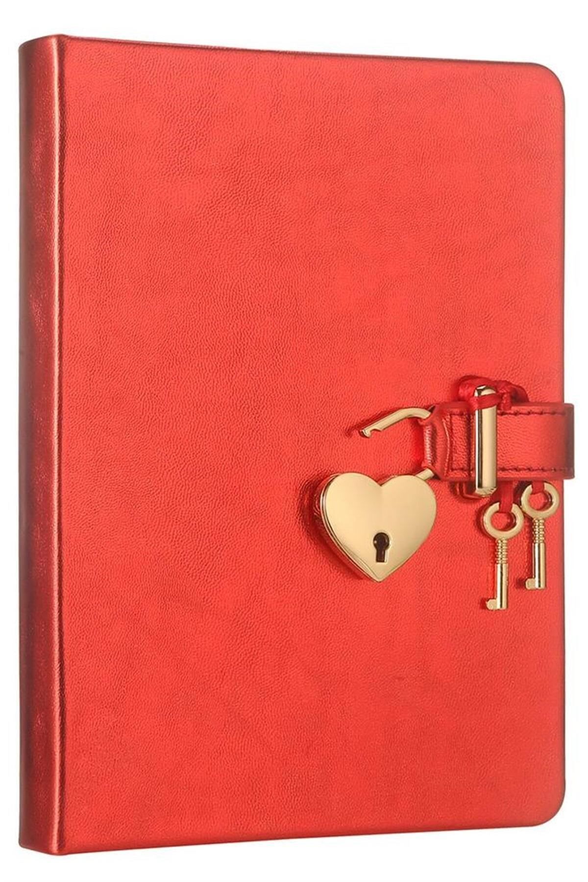 VİCTORIA'S JOURNALS HUSH HUSH KİLİTLİ METALİK DEFTER KUTULU KIRMIZI