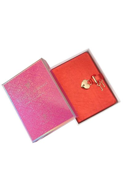 VİCTORIA'S JOURNALS HUSH HUSH KİLİTLİ METALİK DEFTER KUTULU KIRMIZI