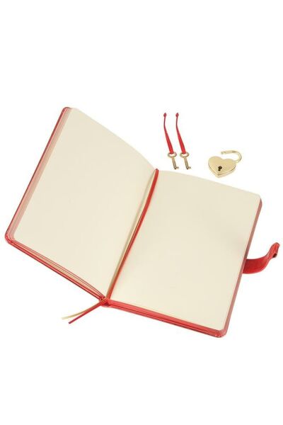 VİCTORIA'S JOURNALS HUSH HUSH KİLİTLİ METALİK DEFTER KUTULU KIRMIZI