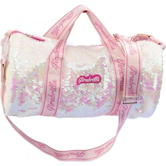 PULLU PAYETLİ SPOR ÇANTASI PEMBE