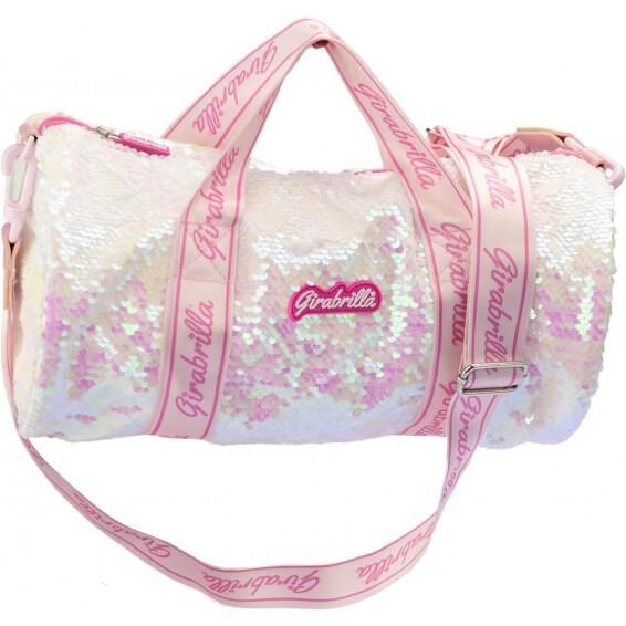PULLU PAYETLİ SPOR ÇANTASI PEMBE