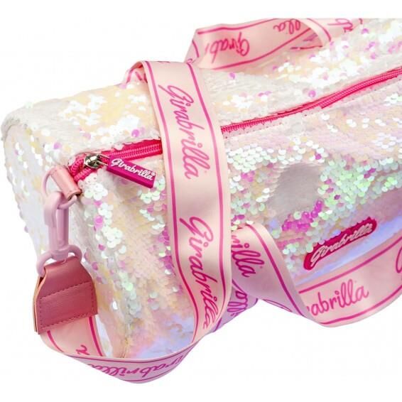 PULLU PAYETLİ SPOR ÇANTASI PEMBE