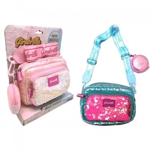 PUFFER ASKILI ÇANTA VE CÜZDAN TURKUAZ-KOYU PEMBE