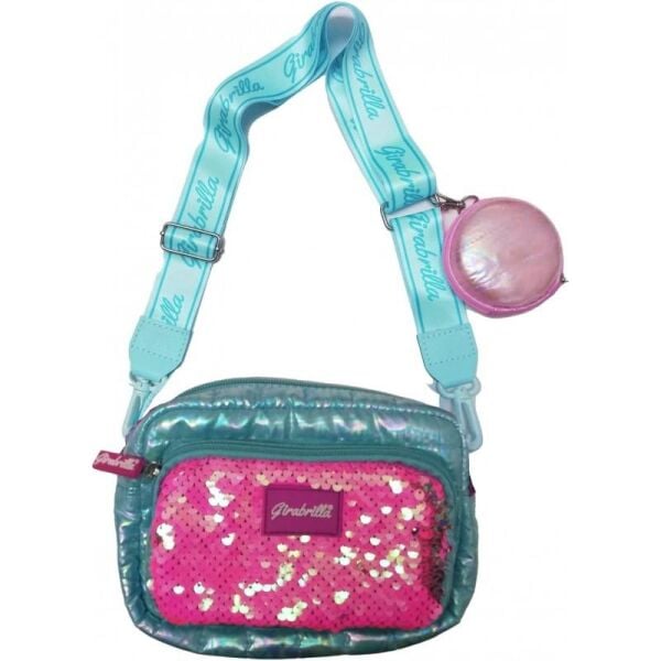 PUFFER ASKILI ÇANTA VE CÜZDAN TURKUAZ-KOYU PEMBE