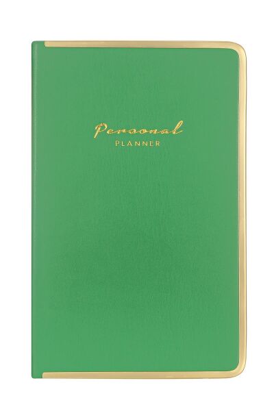 VEGAN DERİ SERT KAPAK ALTIN DEMİR VE ALTIN YALDIZ ÇİZGİLİ YEŞİL