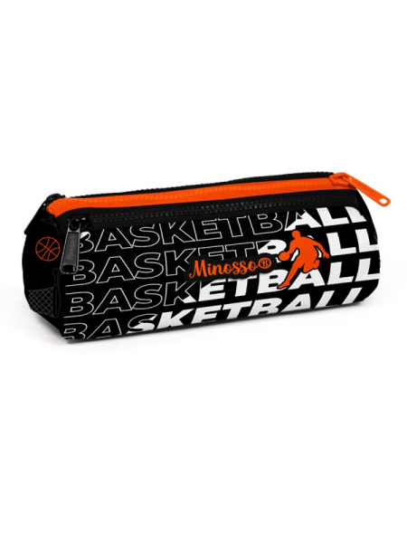 BASKETBOL DESENLİ ÜÇ BÖLMELİ KALEM ÇANTASI