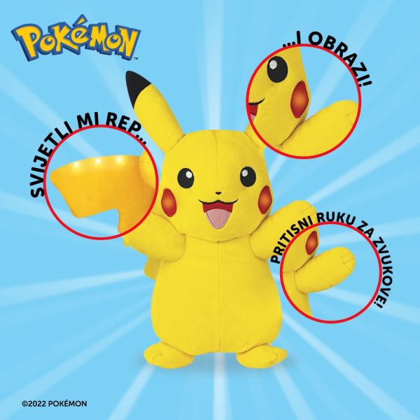 POKKEMON PIKACHU SESLİ IŞIKLI PELUŞ FİGÜR
