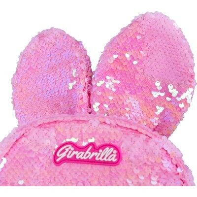 PAYETLİ SIRT ÇANTASI TAVŞAN AÇIK PEMBE