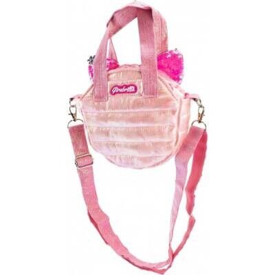 KEDİ KULAKLI PUFFER OMUZ ÇANTASI METALİK PEMBE